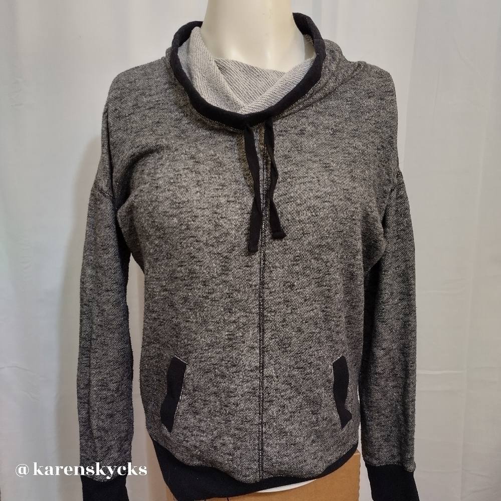 XERSION Sz Small Black Cowl Neck Sweater